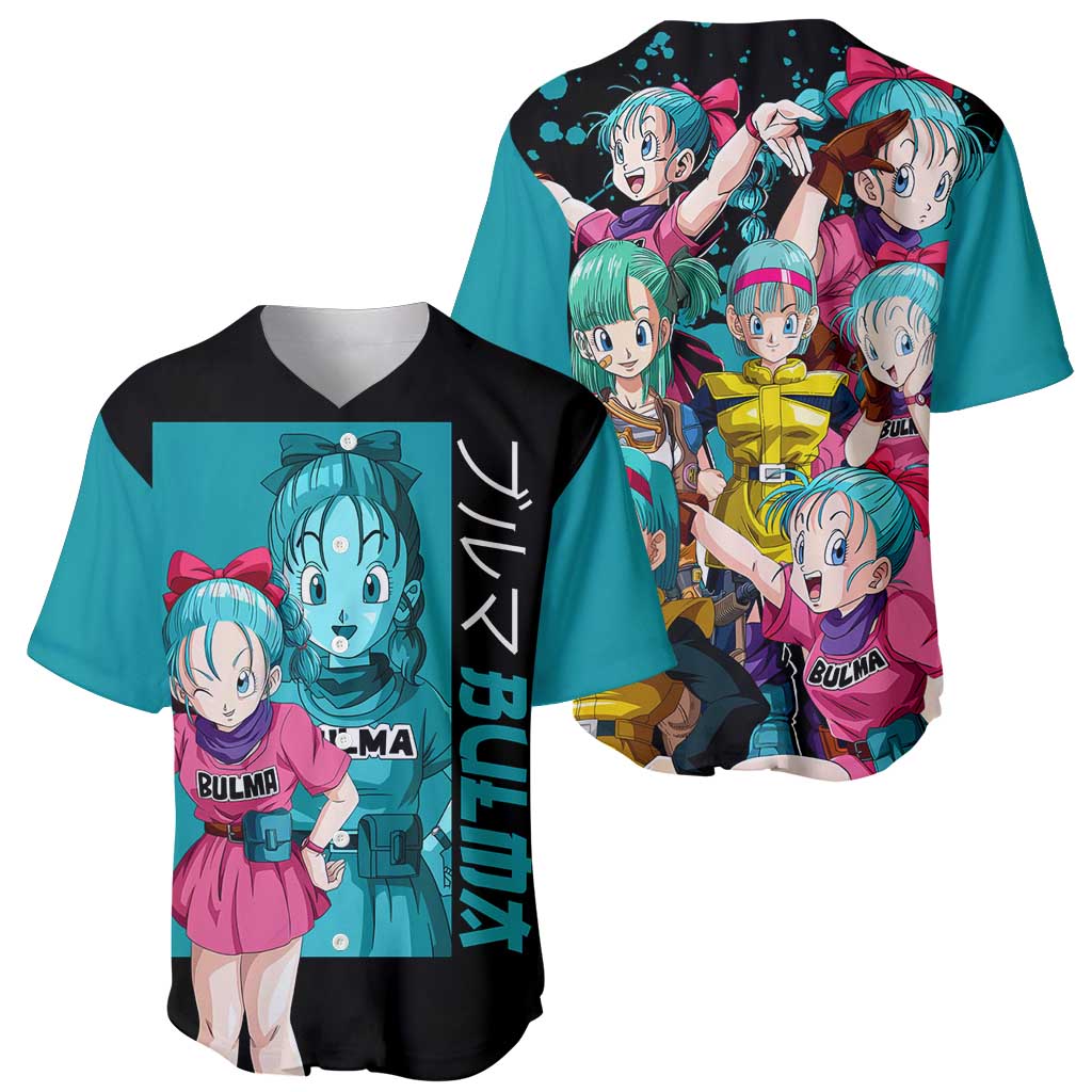 Bulma Dragon Ball Anime Style Baseball Jersey Bulma Dragon Ball Anime Style Baseball Jersey