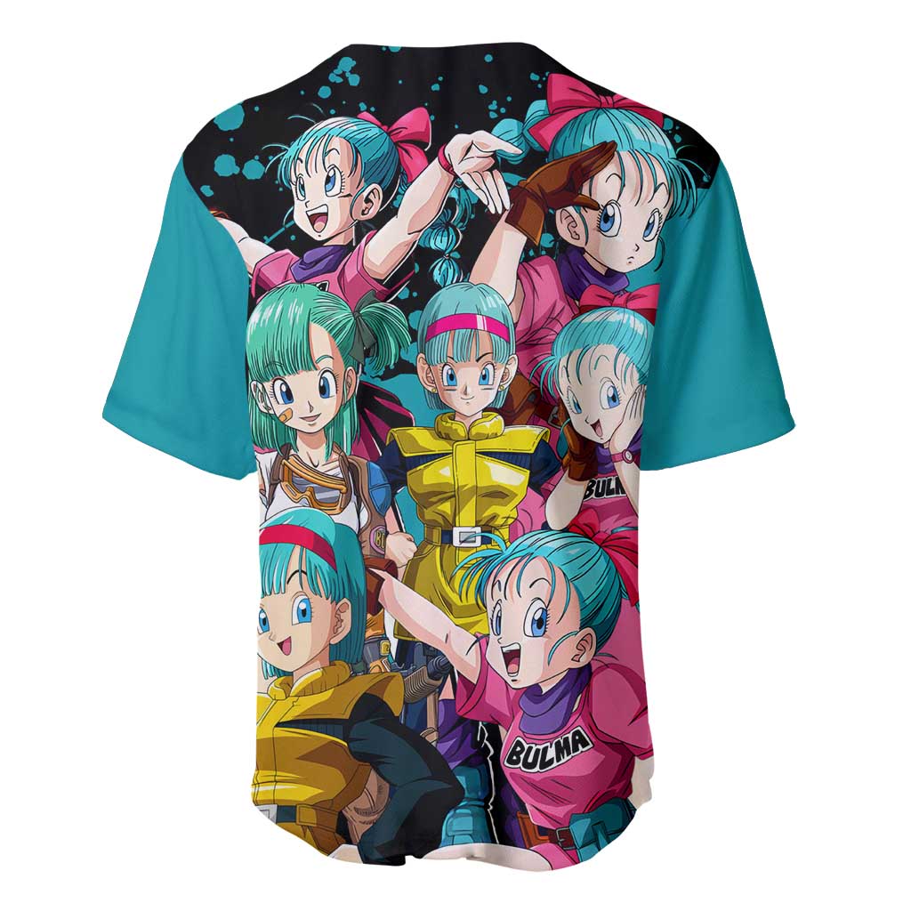 Bulma Dragon Ball Anime Style Baseball Jersey Bulma Dragon Ball Anime Style Baseball Jersey