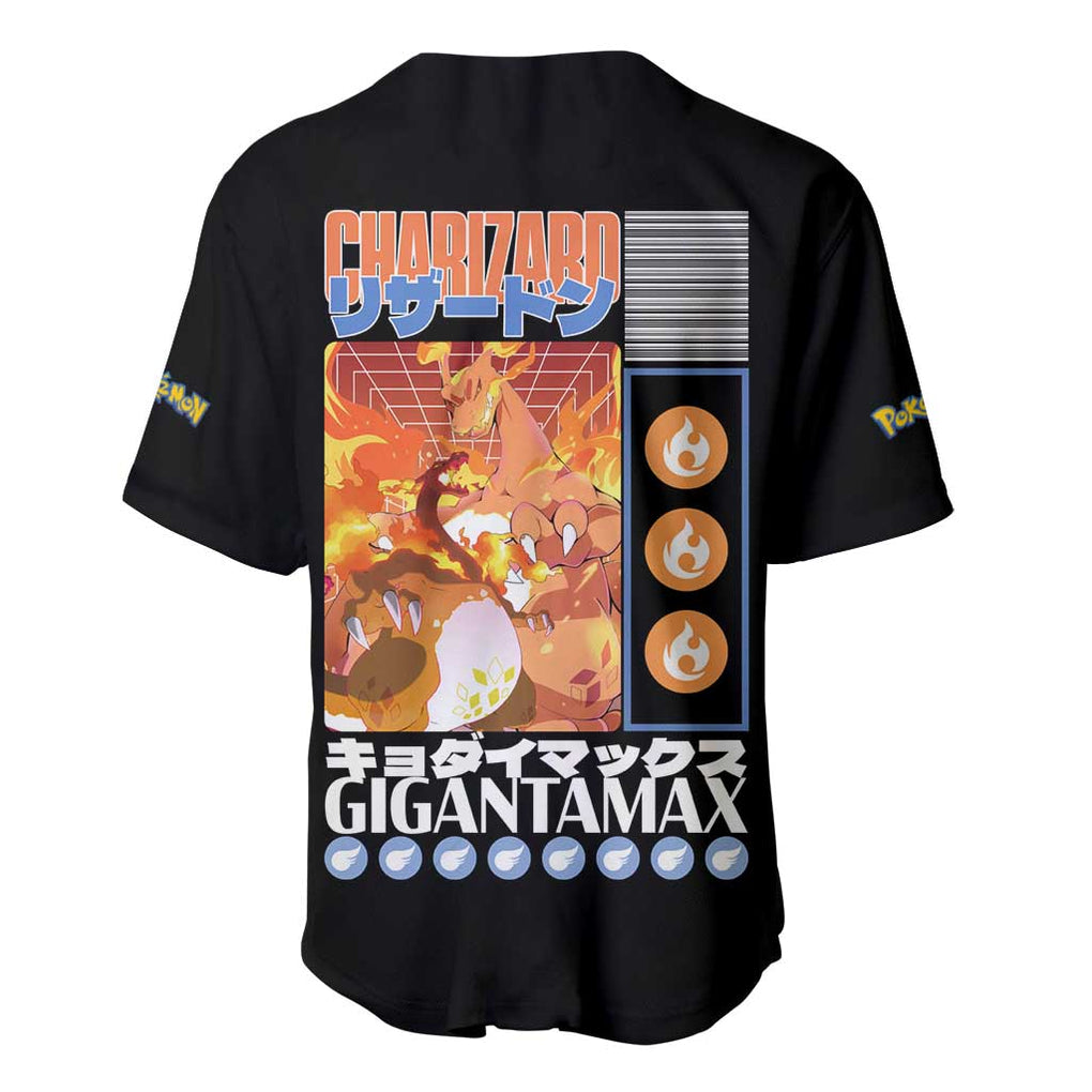 Charizard Poke Anime Style Baseball Jersey_1 Charizard Poke Anime Style Baseball Jersey_1