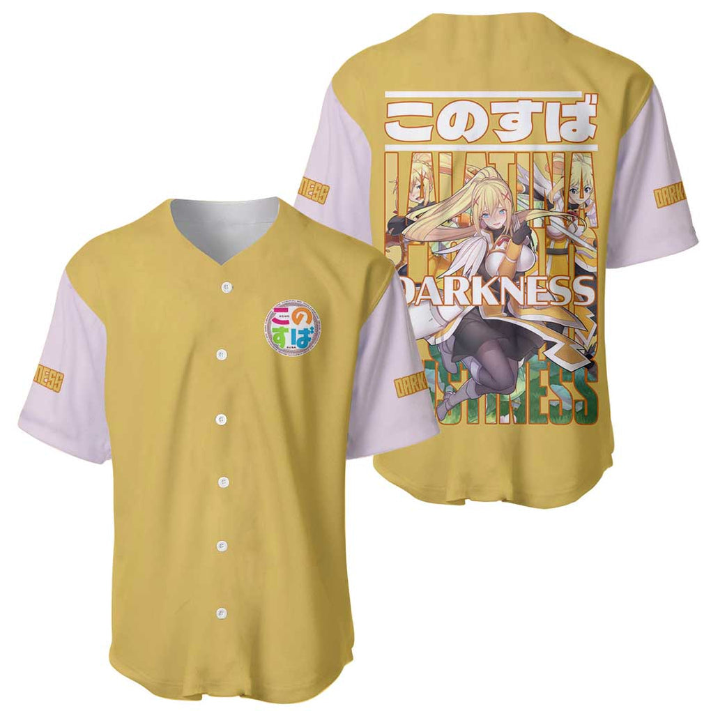Darkness Konosuba Anime Style Baseball Jersey Darkness Konosuba Anime Style Baseball Jersey