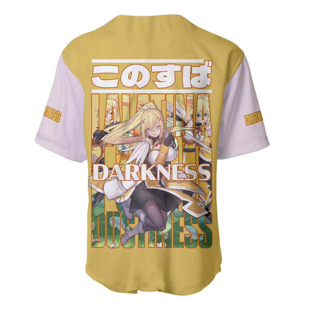 Darkness Konosuba Anime Style Baseball Jersey Darkness Konosuba Anime Style Baseball Jersey
