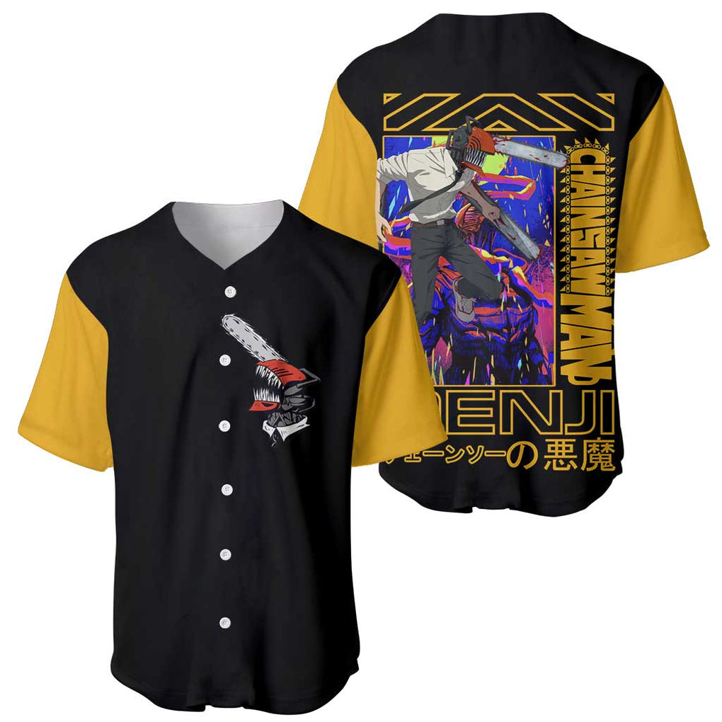 Denji Chainsaw Man Anime Style Baseball Jersey Denji Chainsaw Man Anime Style Baseball Jersey
