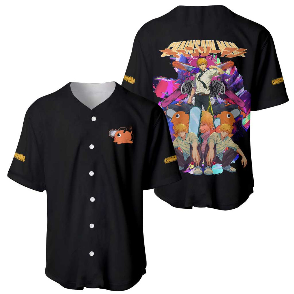 Denji Chainsaw Man Anime Style Baseball Jersey_2 Denji Chainsaw Man Anime Style Baseball Jersey_2