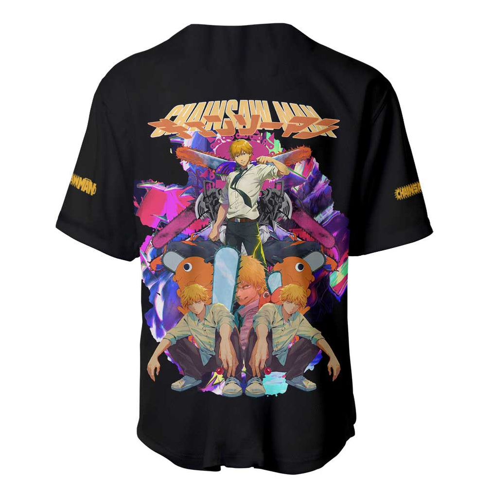 Denji Chainsaw Man Anime Style Baseball Jersey_2 Denji Chainsaw Man Anime Style Baseball Jersey_2