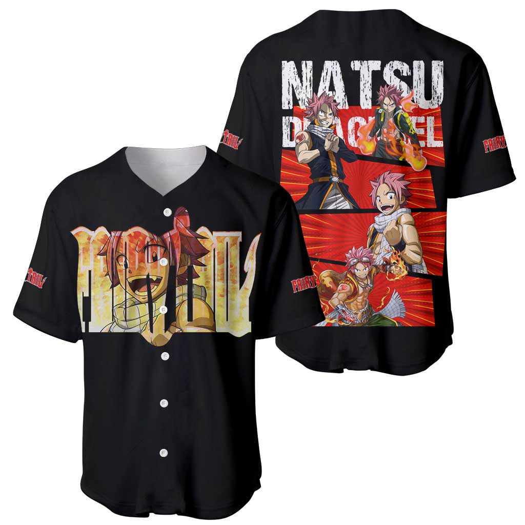 Dragneel Fairy Tail Anime Style Baseball Jersey Dragneel Fairy Tail Anime Style Baseball Jersey