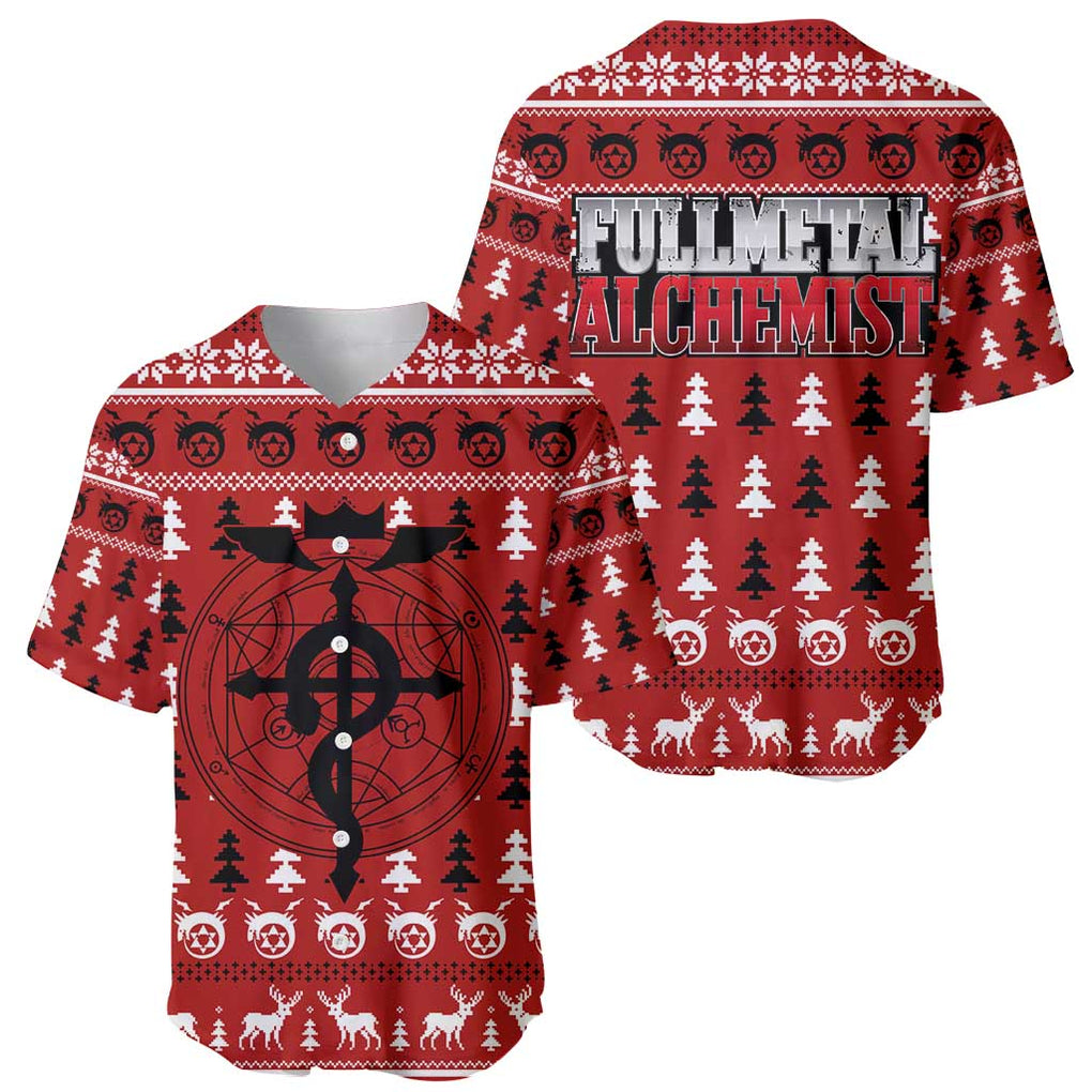 Fullmetal Alchemist Christmas Style Baseball Jersey Fullmetal Alchemist Christmas Style Baseball Jersey