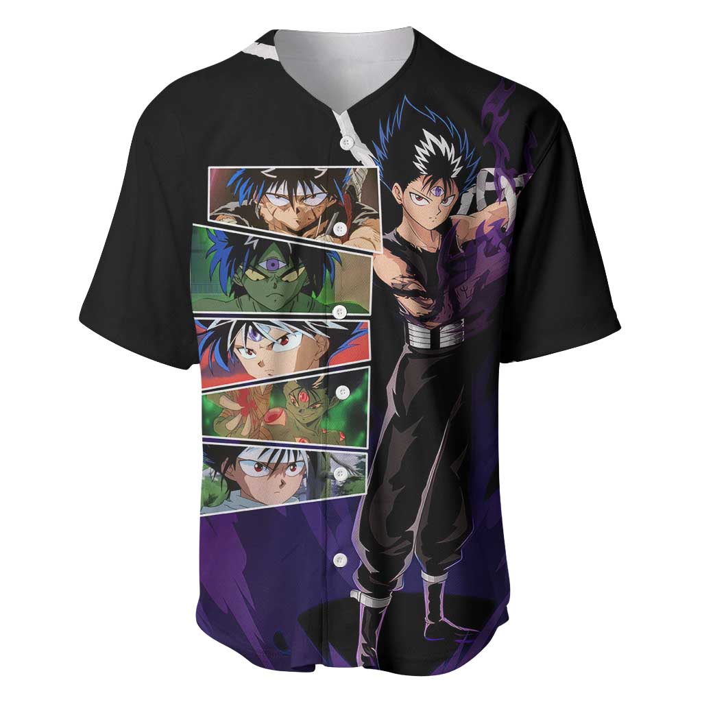 Hiei Yuyu Hakusho Anime Style Baseball Jersey Hiei Yuyu Hakusho Anime Style Baseball Jersey