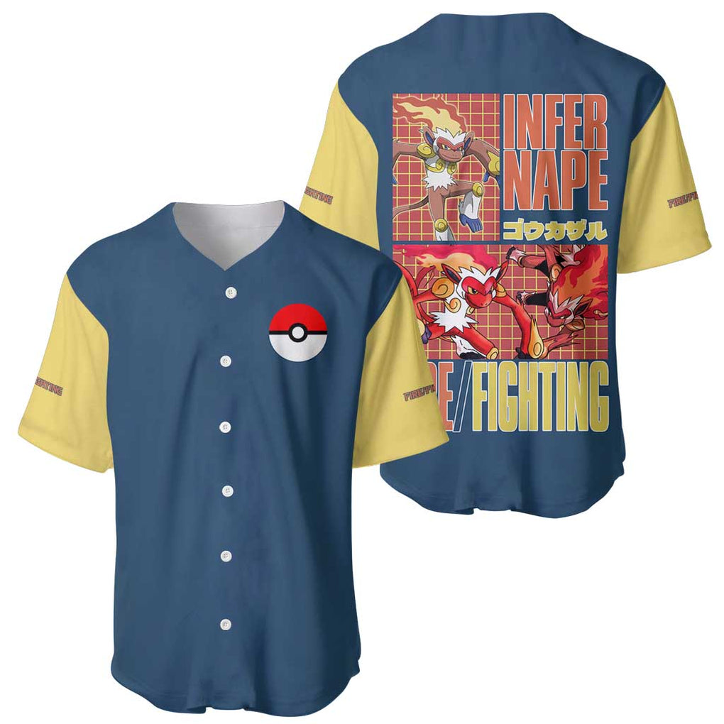 Infernape Poke Anime Style Baseball Jersey Infernape Poke Anime Style Baseball Jersey