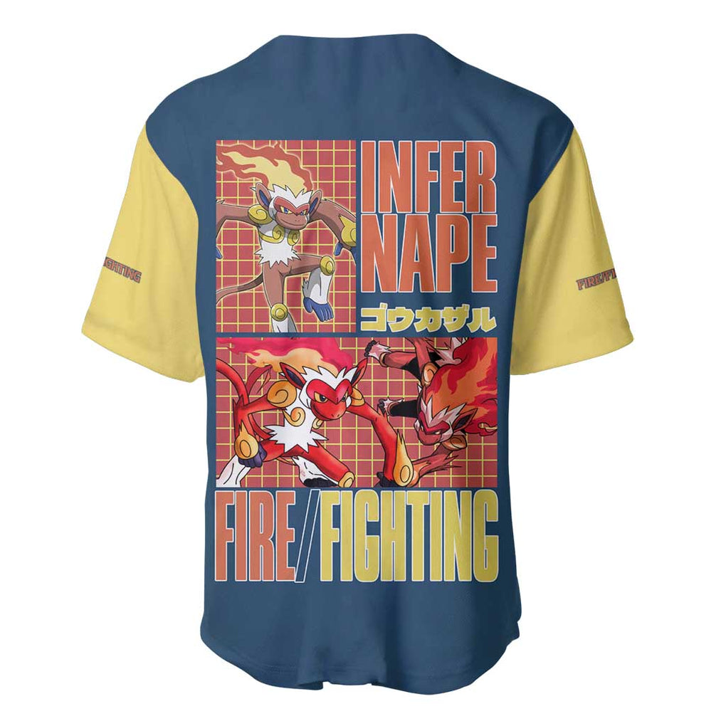 Infernape Poke Anime Style Baseball Jersey Infernape Poke Anime Style Baseball Jersey
