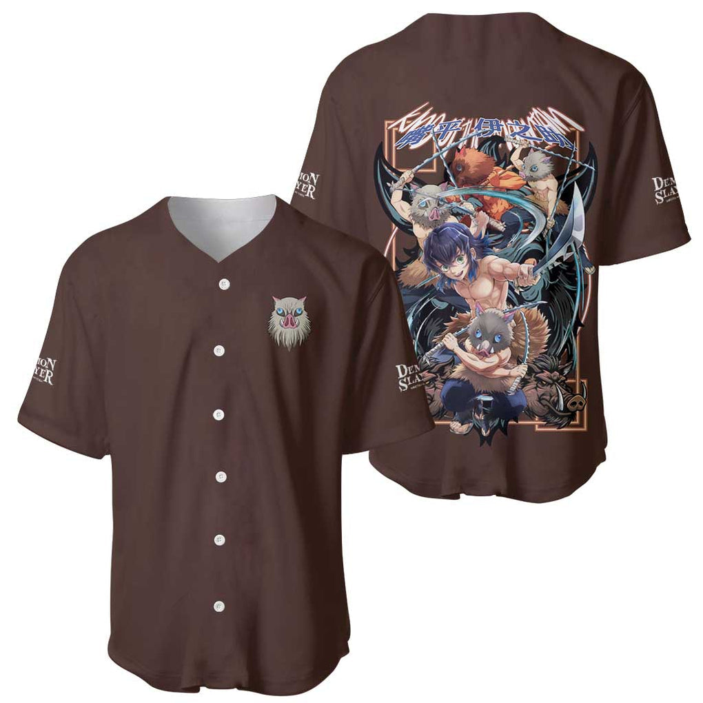 Inosuke Demon Slayer Anime Style Baseball Jersey_1 Inosuke Demon Slayer Anime Style Baseball Jersey_1