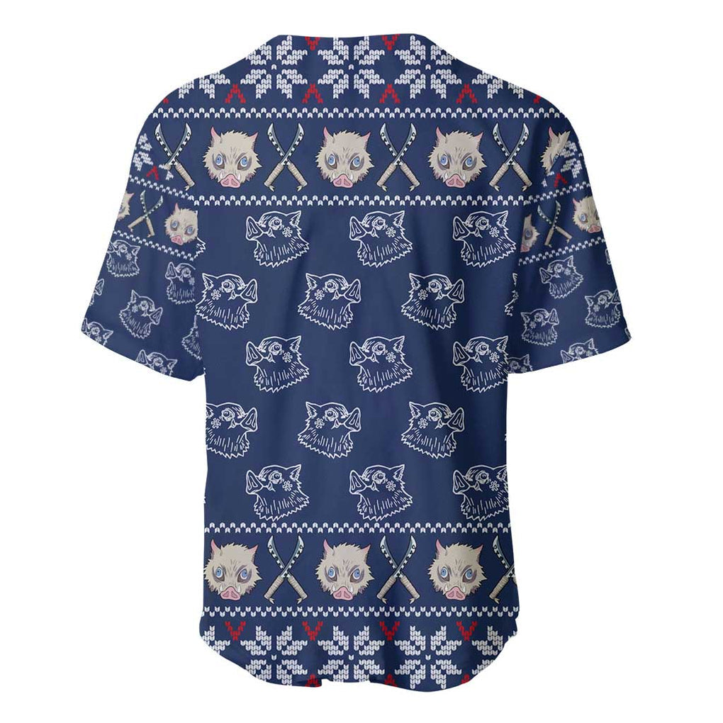 Inosuke Demon Slayer Christmas Style Baseball Jersey Inosuke Demon Slayer Christmas Style Baseball Jersey