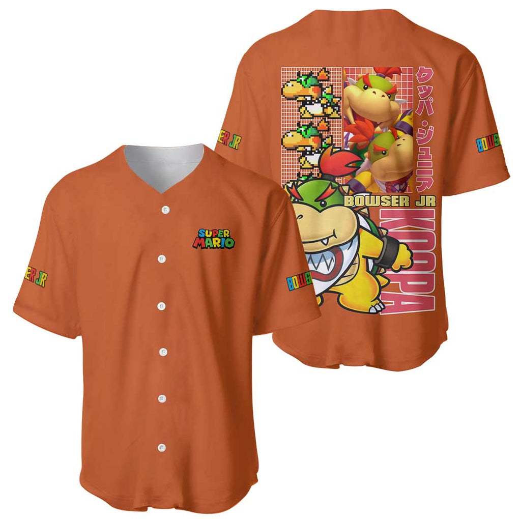 Jr Mario Bros Anime Style Baseball Jersey Jr Mario Bros Anime Style Baseball Jersey