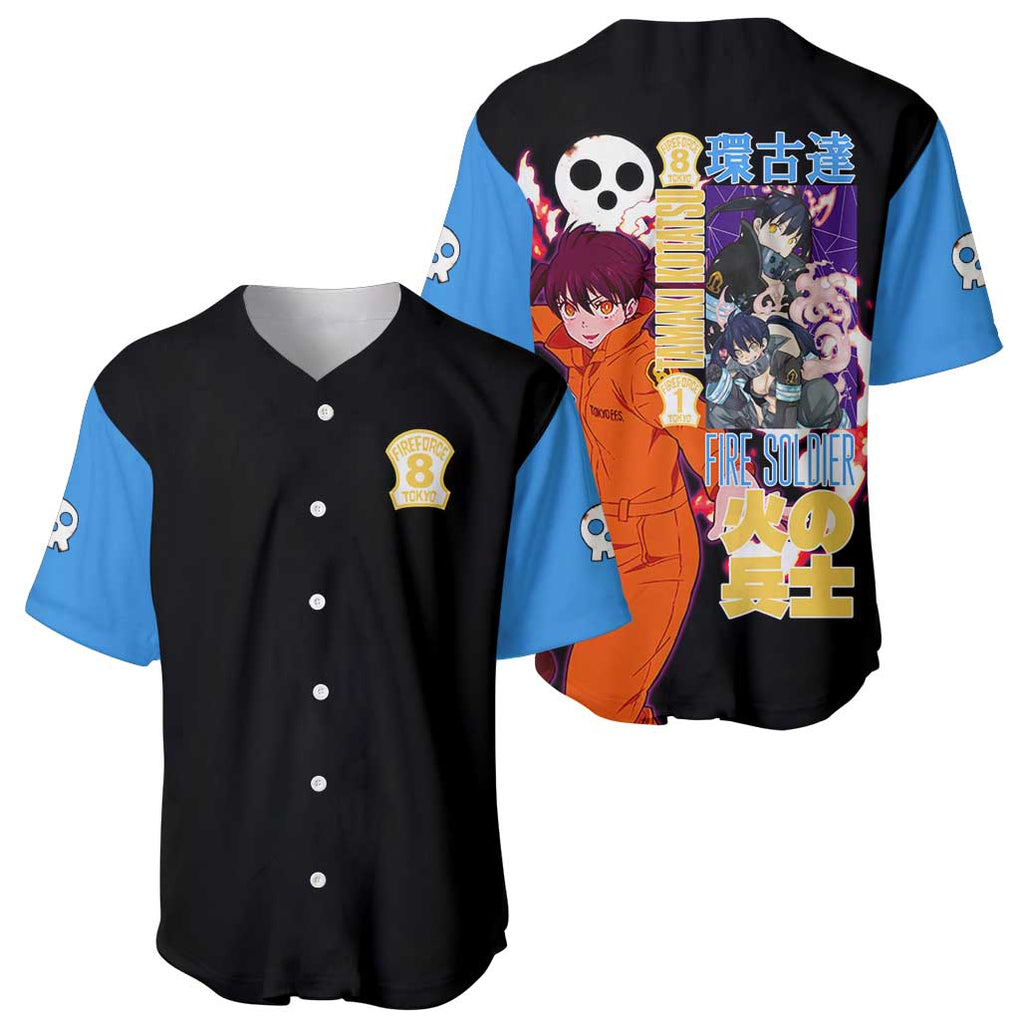 Kotatsu Fire Force Anime Style Baseball Jersey Kotatsu Fire Force Anime Style Baseball Jersey