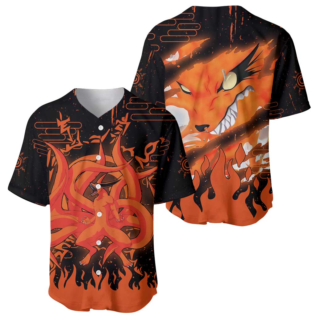 Kurama Naruto Anime Style Baseball Jersey Kurama Naruto Anime Style Baseball Jersey
