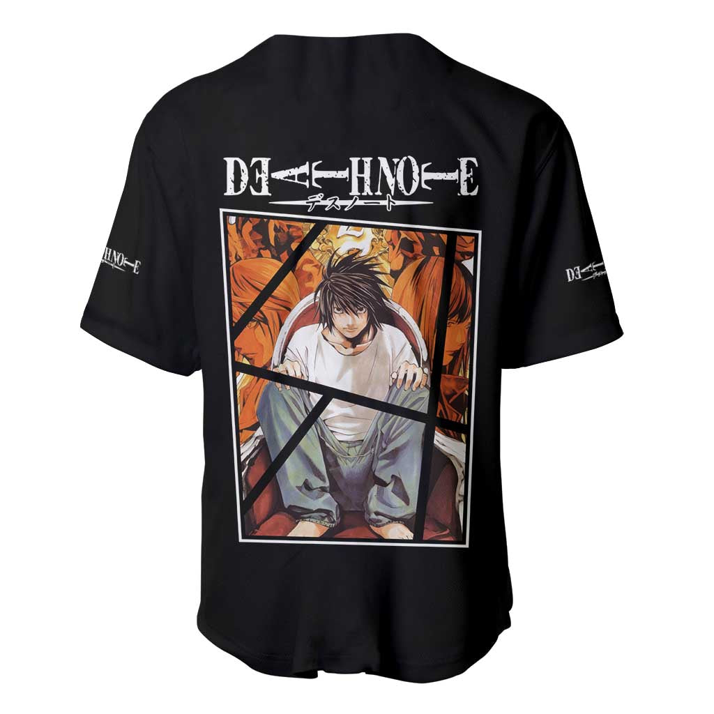 L Lawliet Death Anime Style Baseball Jersey L Lawliet Death Anime Style Baseball Jersey