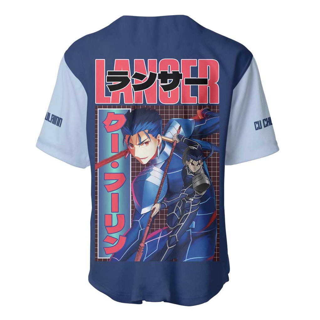 Lancer Fate Stay Anime Style Baseball Jersey Lancer Fate Stay Anime Style Baseball Jersey