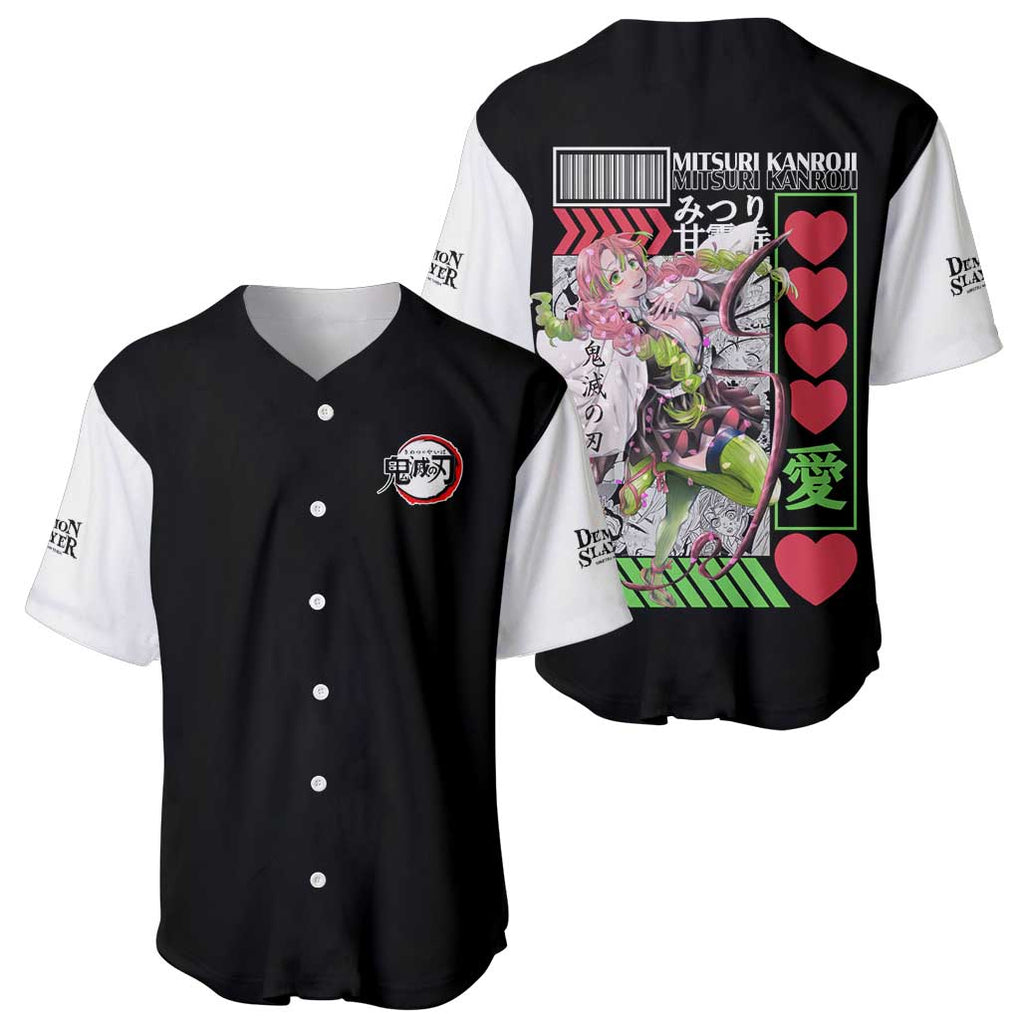 Mitsuri Kanroji Kimesu Anime Style Baseball Jersey Mitsuri Kanroji Kimesu Anime Style Baseball Jersey