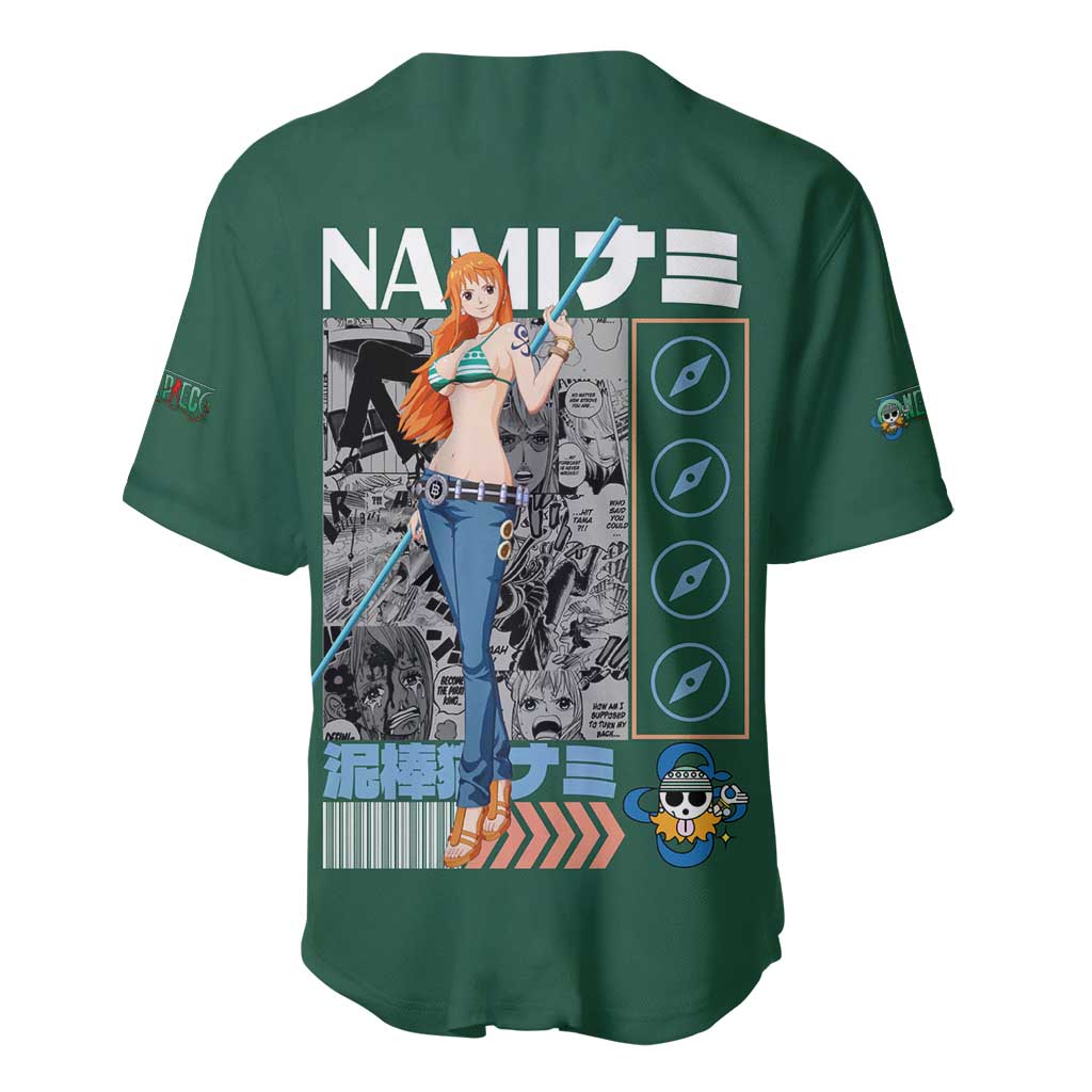 Nami One Piece Anime Style Baseball Jersey Nami One Piece Anime Style Baseball Jersey