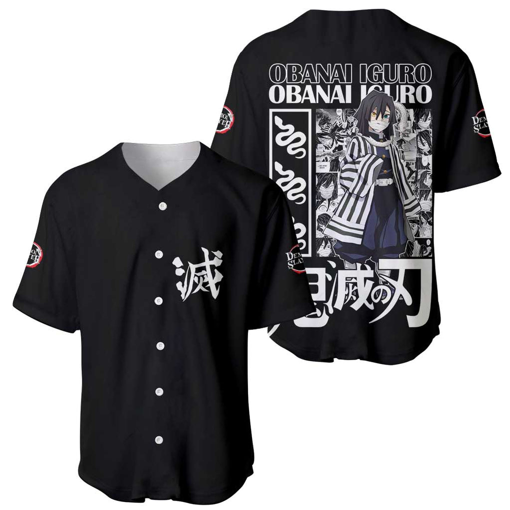 Obanai Iguro Kimesu Anime Style Baseball Jersey Obanai Iguro Kimesu Anime Style Baseball Jersey