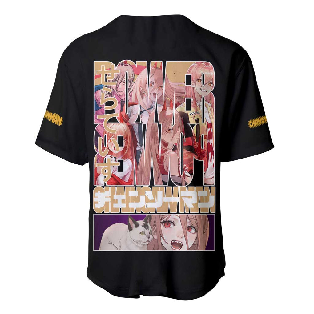 Power Chainsaw Man Anime Style Baseball Jersey Power Chainsaw Man Anime Style Baseball Jersey