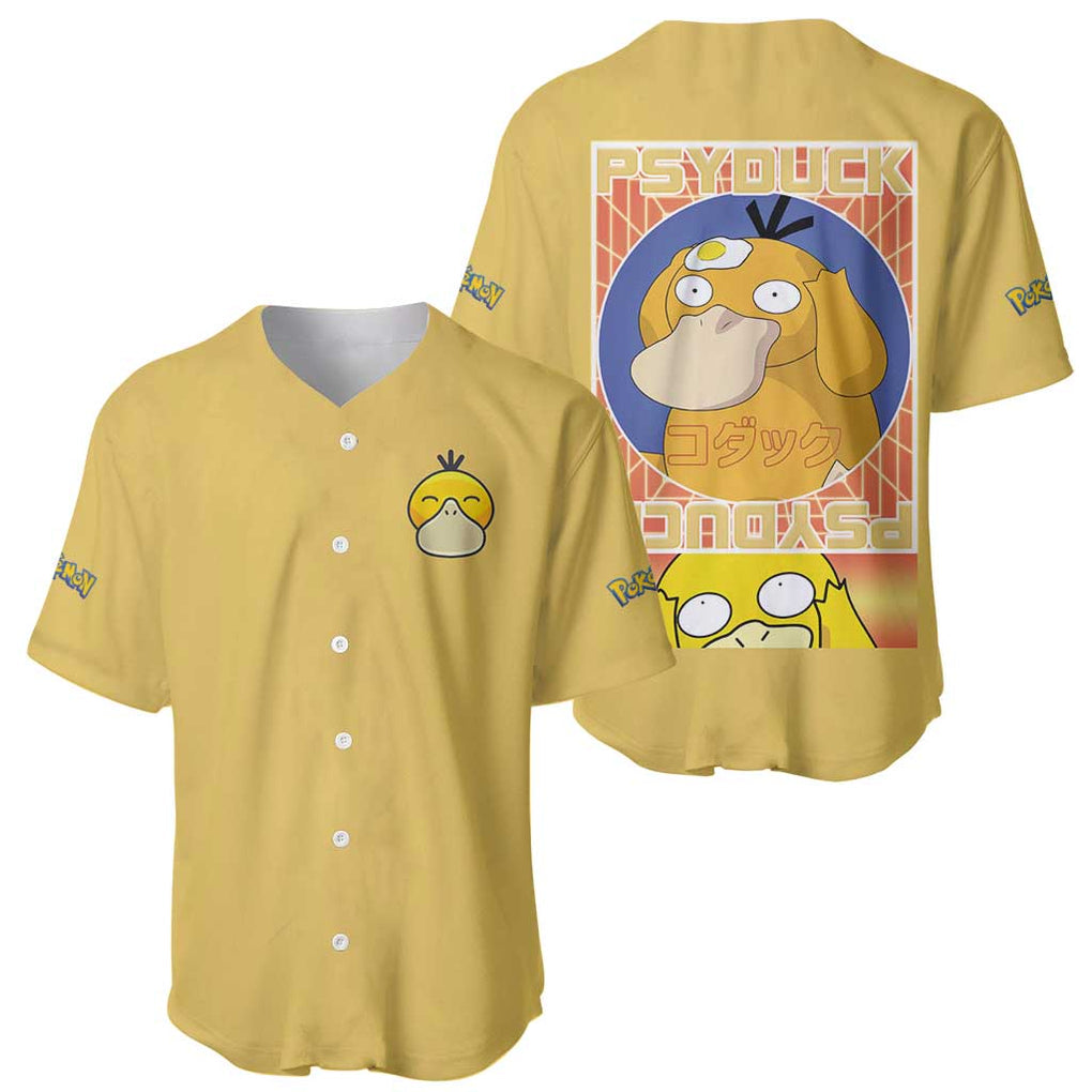 Psyduck Poke Cute Style Baseball Jersey Psyduck Poke Cute Style Baseball Jersey