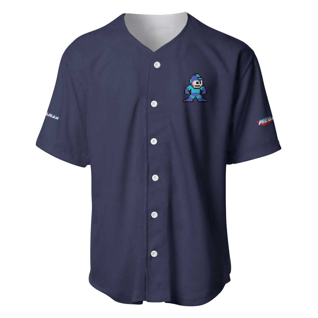 Rock Man Mega Anime Style Baseball Jersey Rock Man Mega Anime Style Baseball Jersey