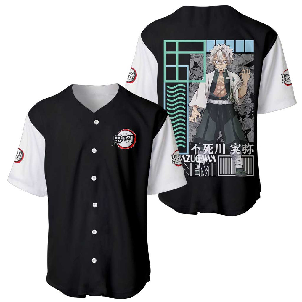 Sanemi Shinazugawa Kimesu Anime Style Baseball Jersey Sanemi Shinazugawa Kimesu Anime Style Baseball Jersey