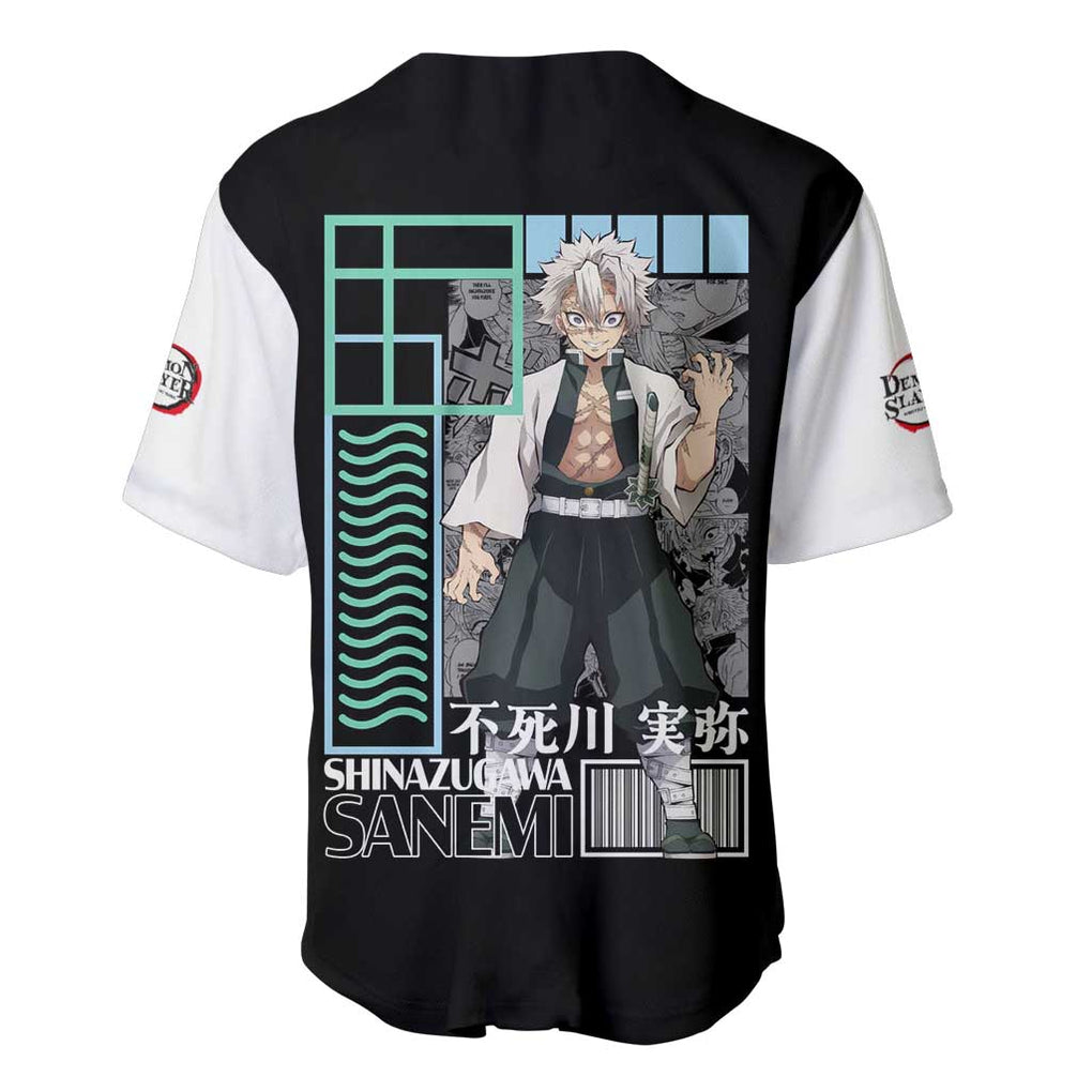 Sanemi Shinazugawa Kimesu Anime Style Baseball Jersey Sanemi Shinazugawa Kimesu Anime Style Baseball Jersey