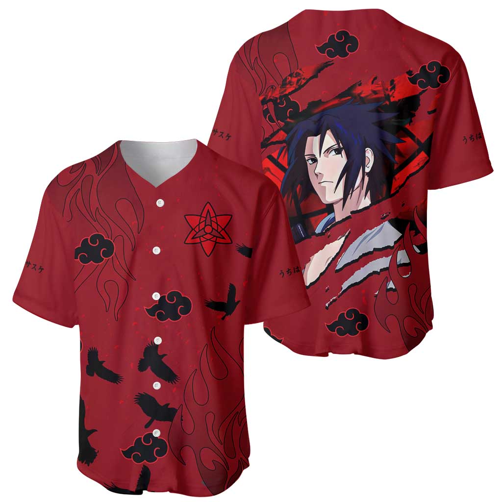 Sasuke Naruto Anime Style Baseball Jersey Sasuke Naruto Anime Style Baseball Jersey