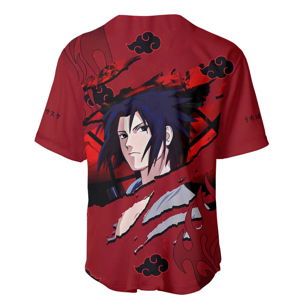 Sasuke Naruto Anime Style Baseball Jersey Sasuke Naruto Anime Style Baseball Jersey