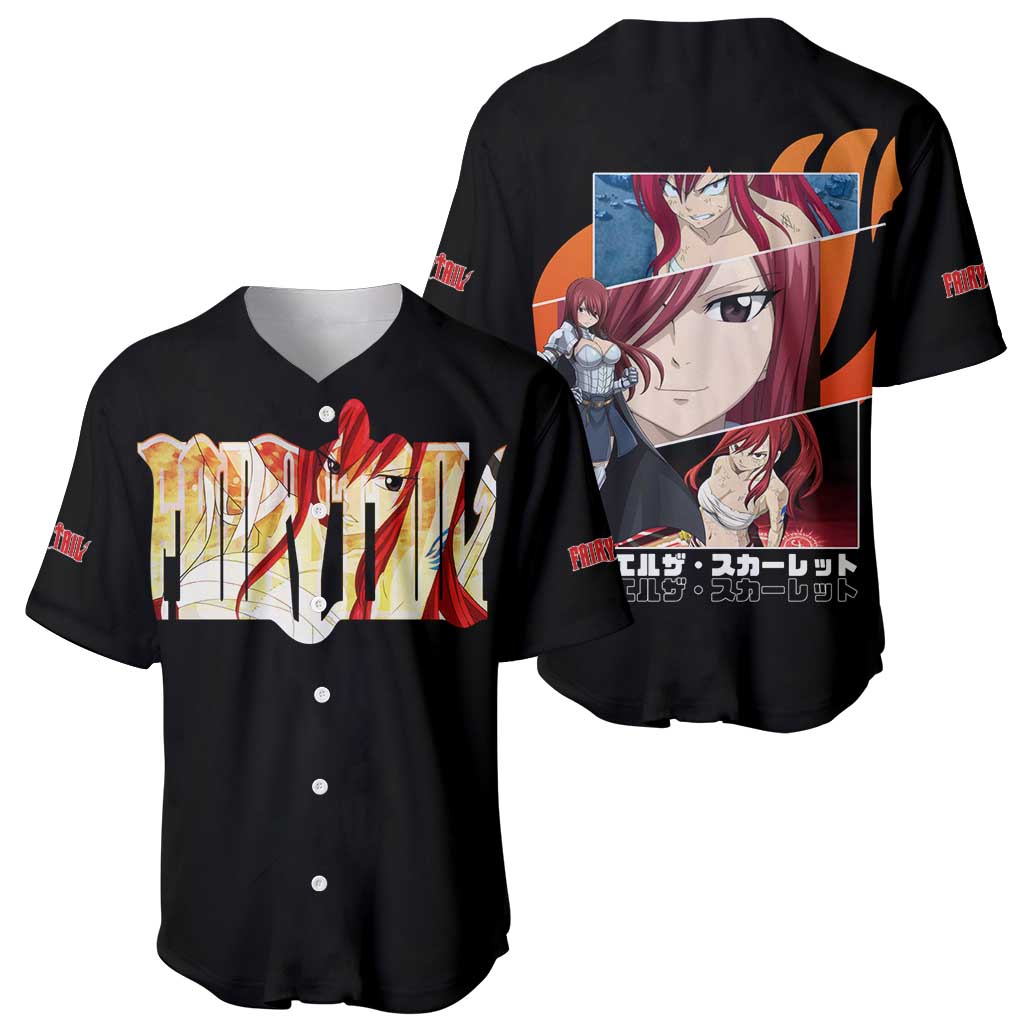 Scarlet Fairy Tail Anime Style Baseball Jersey Scarlet Fairy Tail Anime Style Baseball Jersey