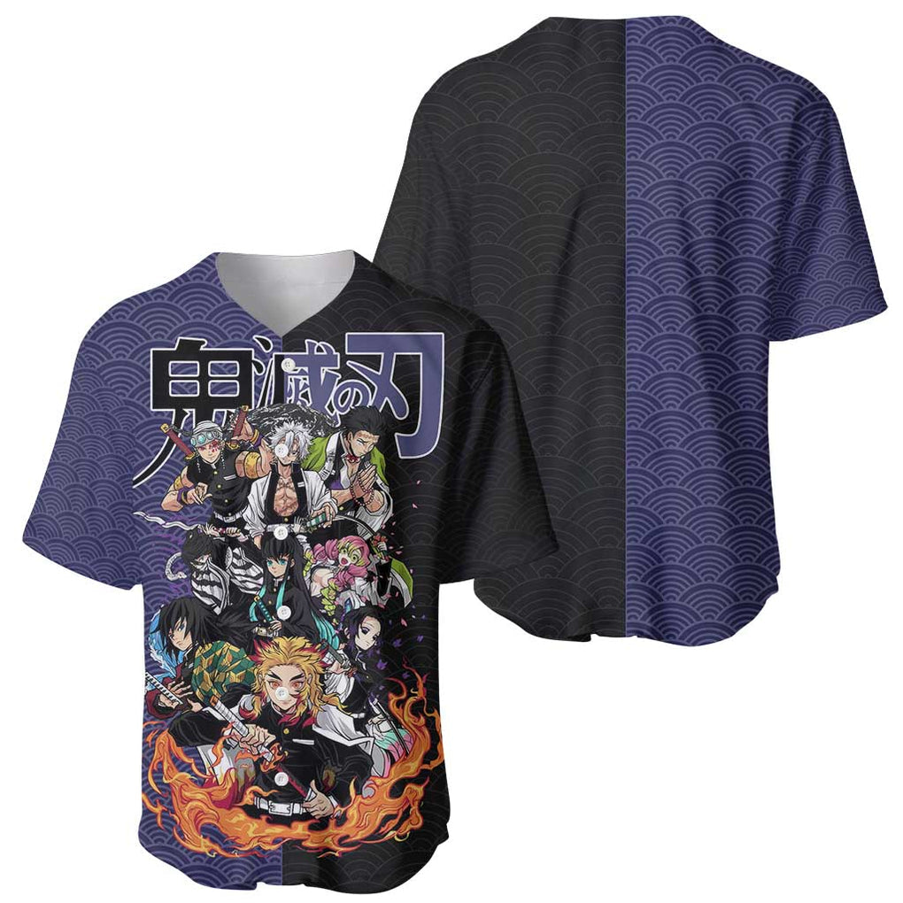 Team Demon Slayer Anime Style Baseball Jersey Team Demon Slayer Anime Style Baseball Jersey