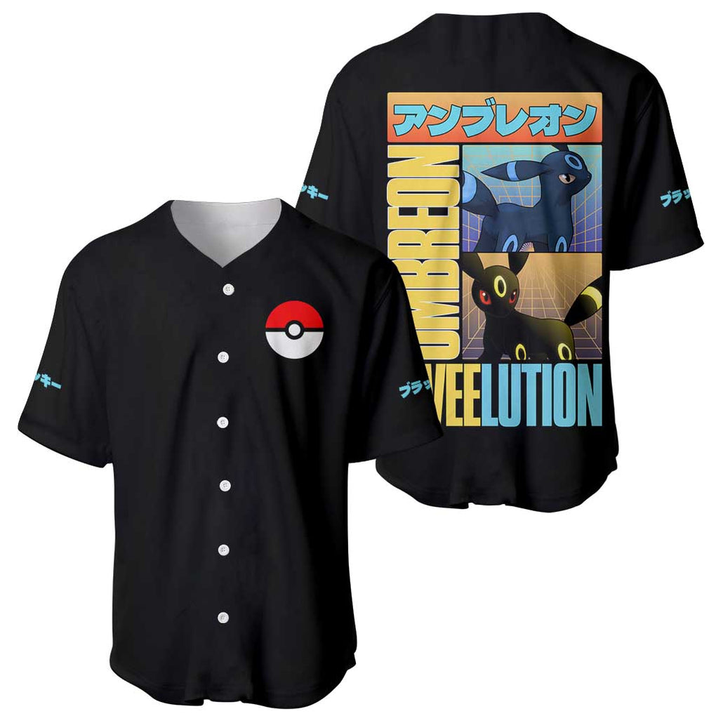Umbreon Poke Anime Style Baseball Jersey Umbreon Poke Anime Style Baseball Jersey