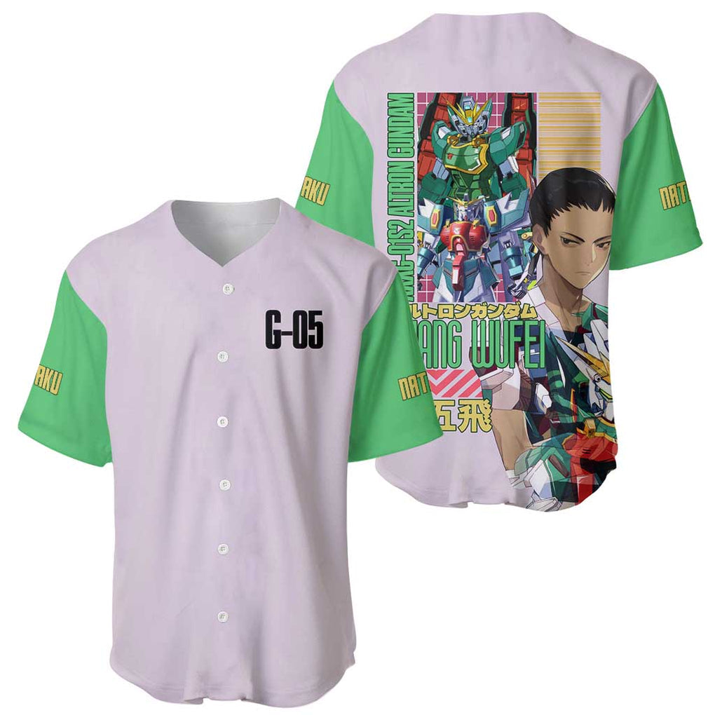 Wufei Gundam Wing Anime Style Baseball Jersey Wufei Gundam Wing Anime Style Baseball Jersey