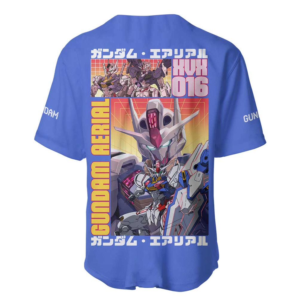 Aerial Gundam Anime Style Baseball Jersey Aerial Gundam Anime Style Baseball Jersey