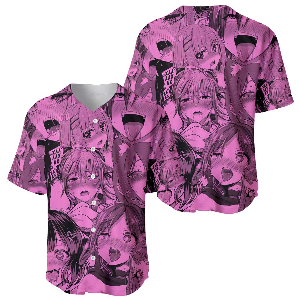 Ahegao Anime Style Baseball Jersey Ahegao Anime Style Baseball Jersey