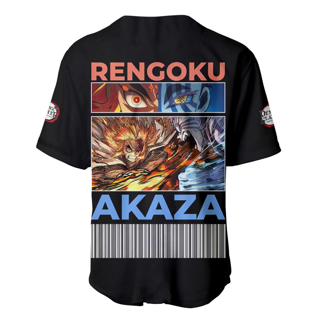 Akaza Demon Slayer Anime Style Baseball Jersey Akaza Demon Slayer Anime Style Baseball Jersey