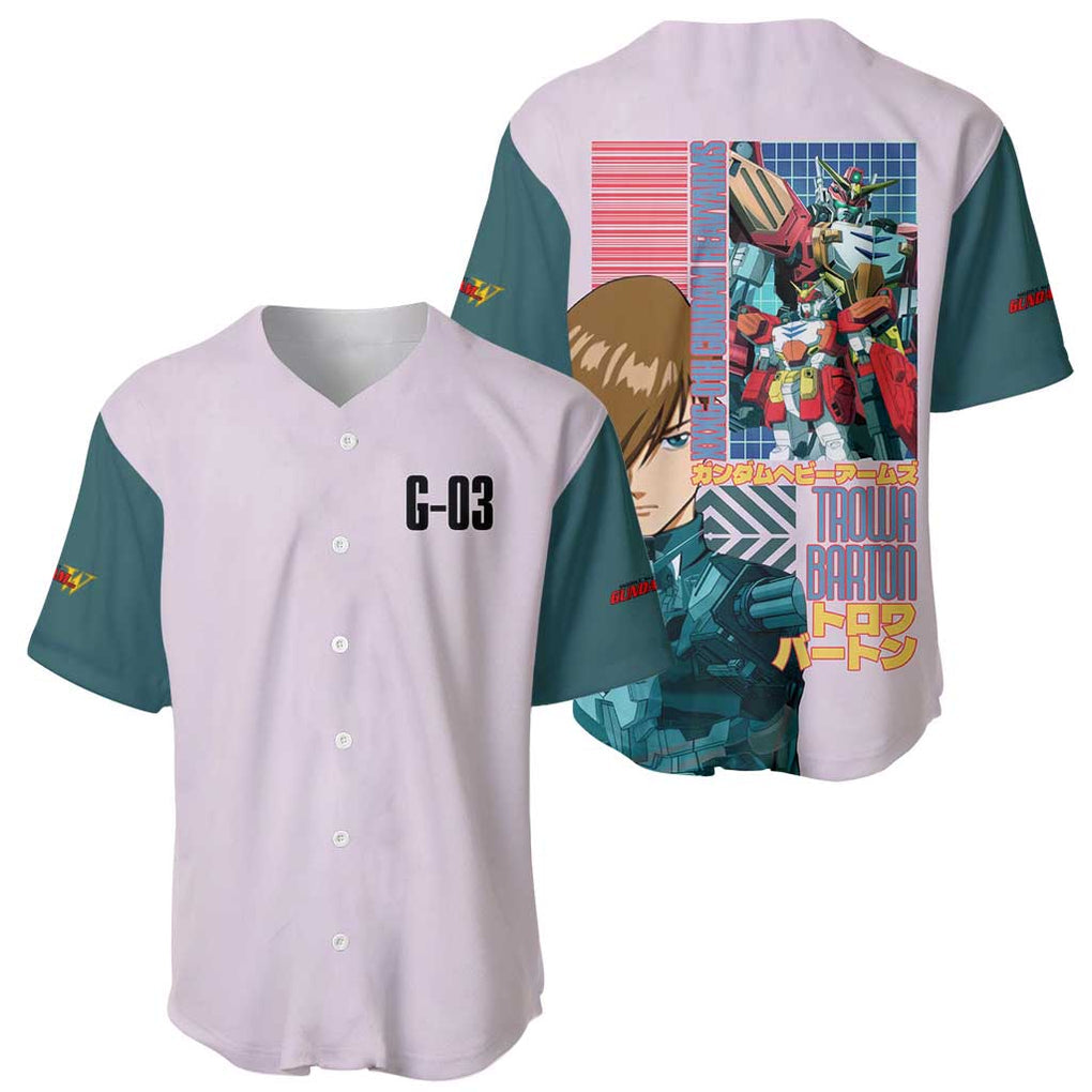 Barton Gundam Wing Anime Style Baseball Jersey Barton Gundam Wing Anime Style Baseball Jersey