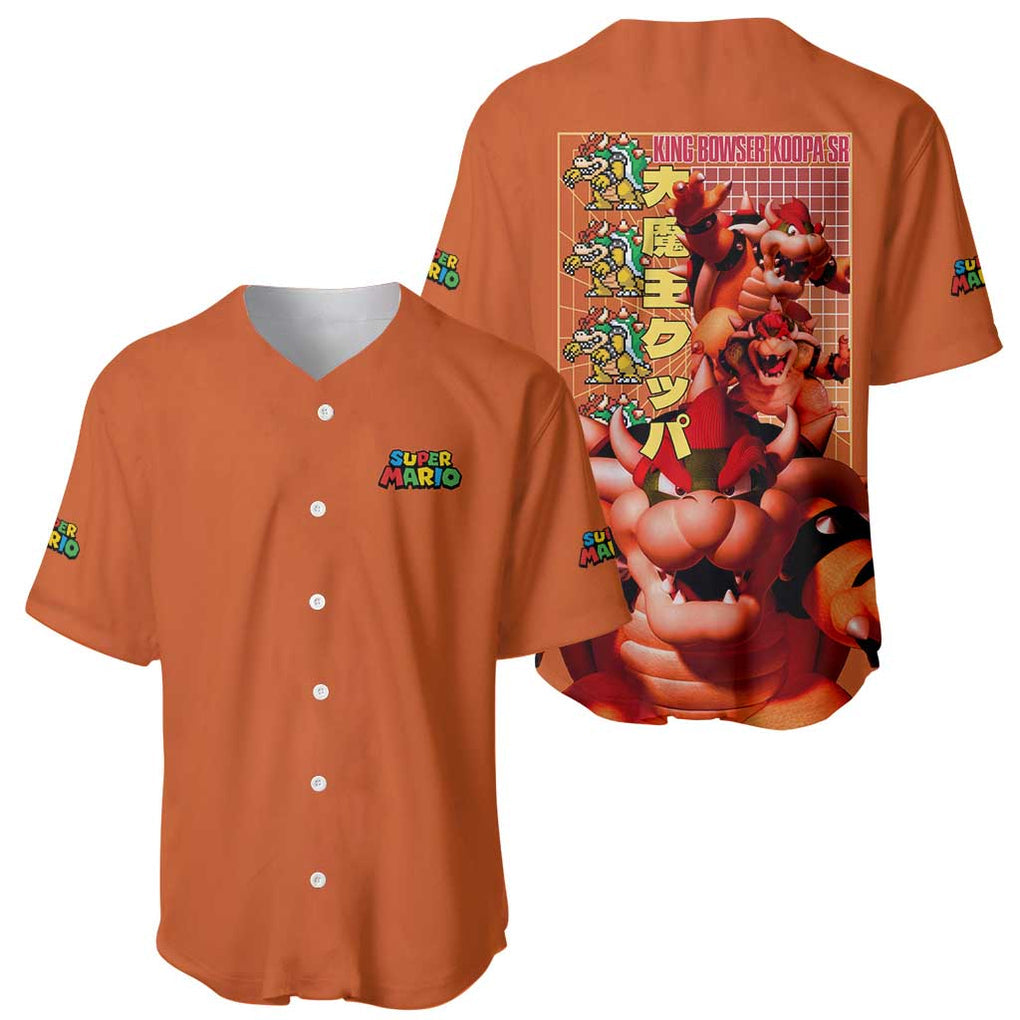 Bowser Mario Bros Anime Style Baseball Jersey Bowser Mario Bros Anime Style Baseball Jersey