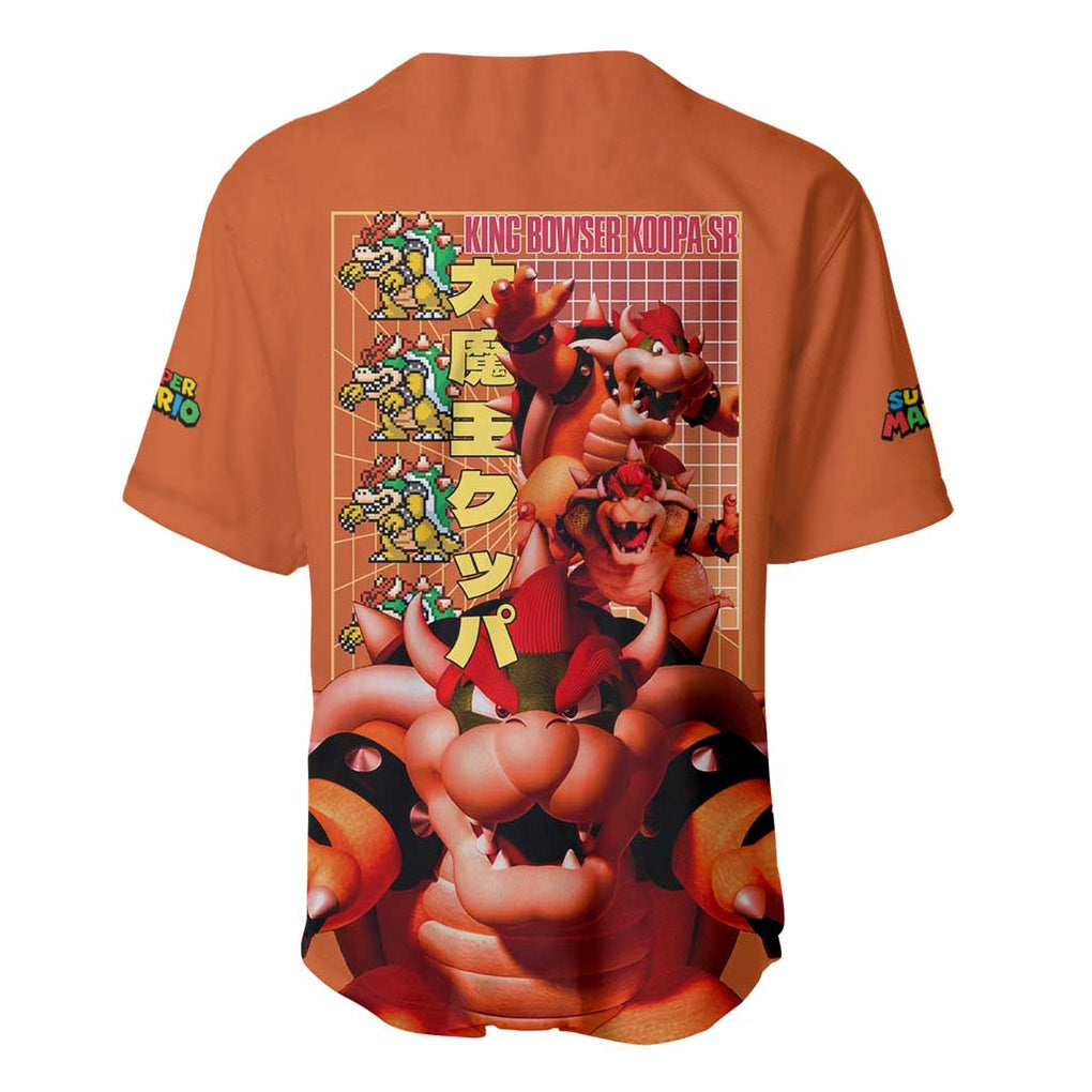 Bowser Mario Bros Anime Style Baseball Jersey Bowser Mario Bros Anime Style Baseball Jersey