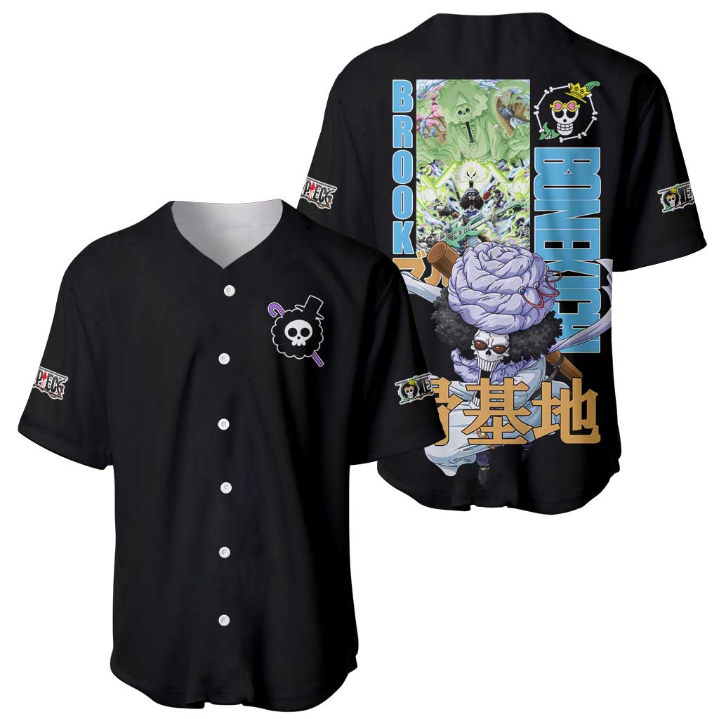 Brook One Piece Anime Style Baseball Jersey Brook One Piece Anime Style Baseball Jersey