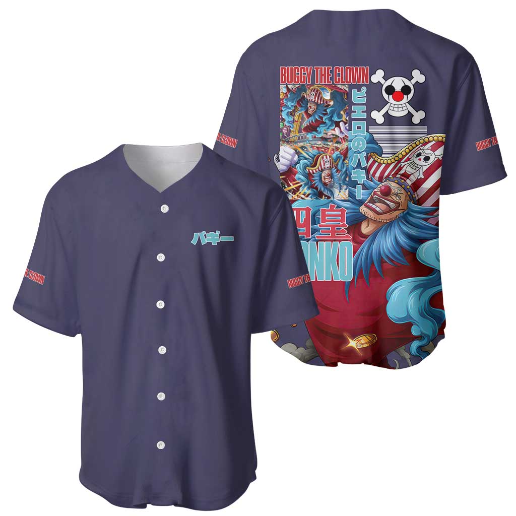 Buggy One Piece Anime Style Baseball Jersey Buggy One Piece Anime Style Baseball Jersey