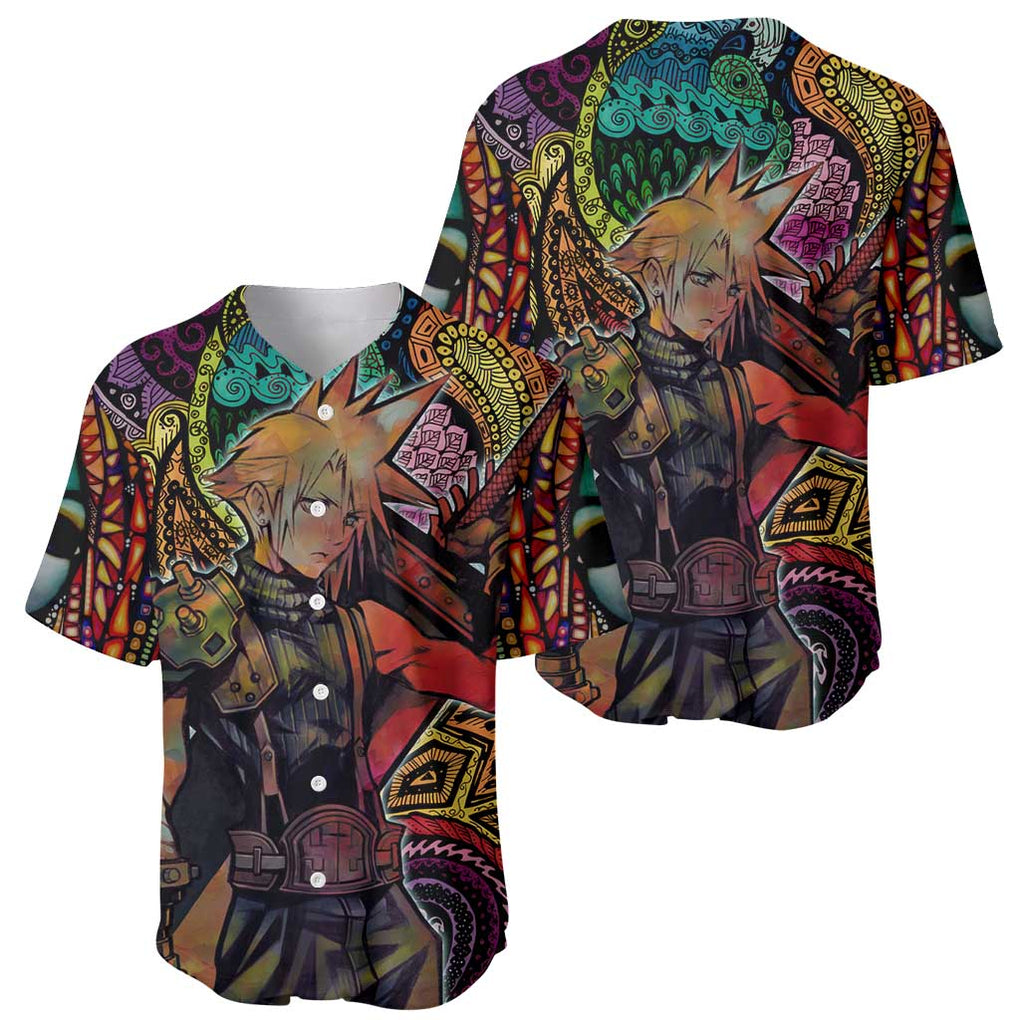 Cloud Strife Final Trippy Trippy Baseball Jersey Cloud Strife Final Trippy Trippy Baseball Jersey