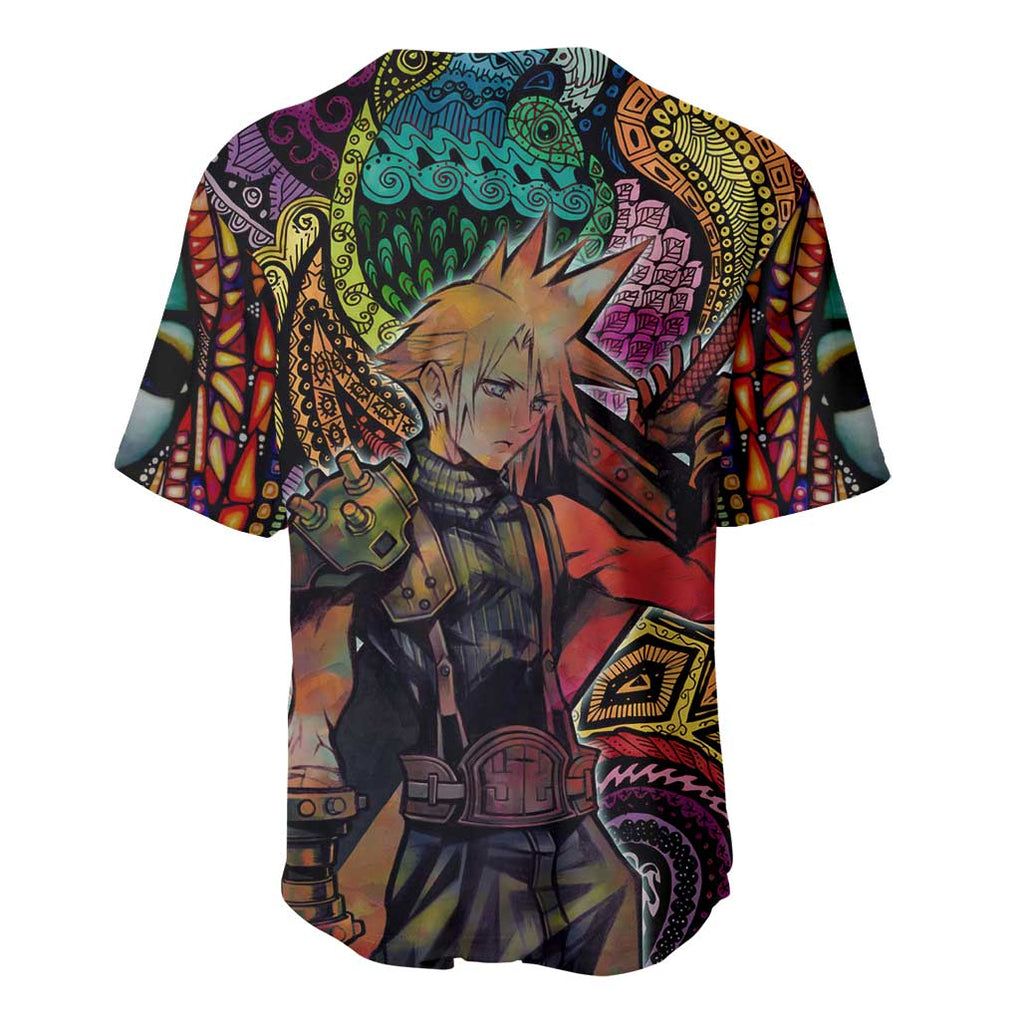 Cloud Strife Final Trippy Trippy Baseball Jersey Cloud Strife Final Trippy Trippy Baseball Jersey