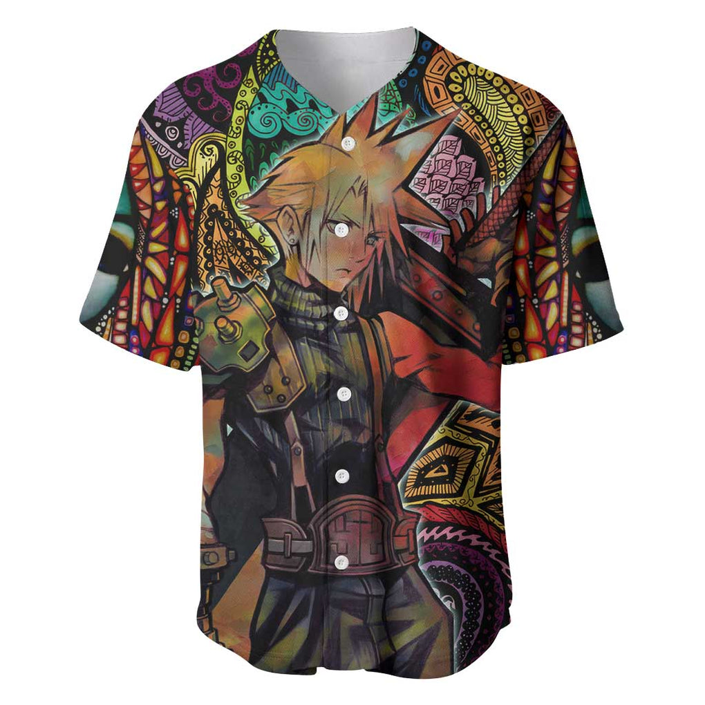 Cloud Strife Final Trippy Trippy Baseball Jersey Cloud Strife Final Trippy Trippy Baseball Jersey