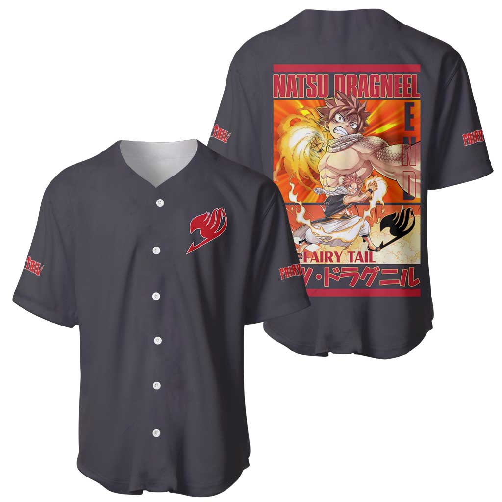 Dragneel Fairy Tail Anime Style Baseball Jersey Dragneel Fairy Tail Anime Style Baseball Jersey