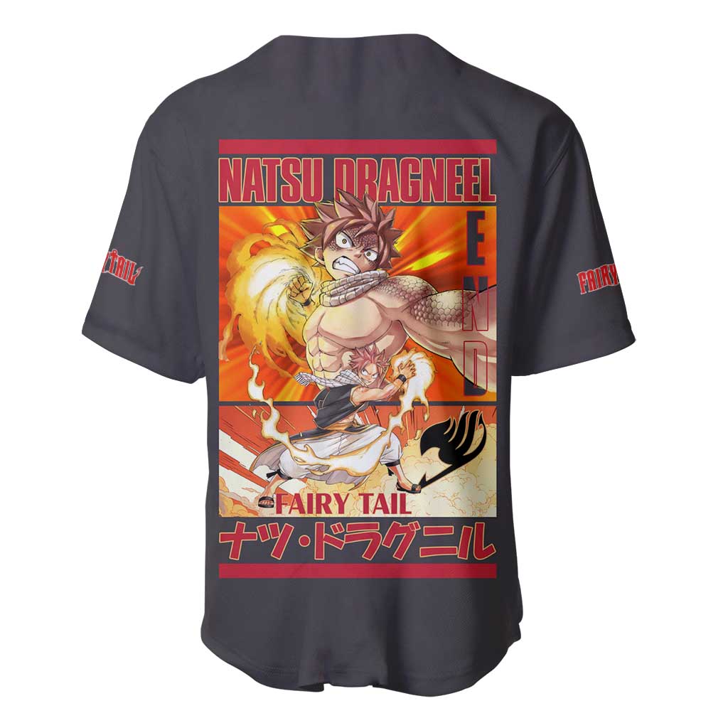 Dragneel Fairy Tail Anime Style Baseball Jersey Dragneel Fairy Tail Anime Style Baseball Jersey