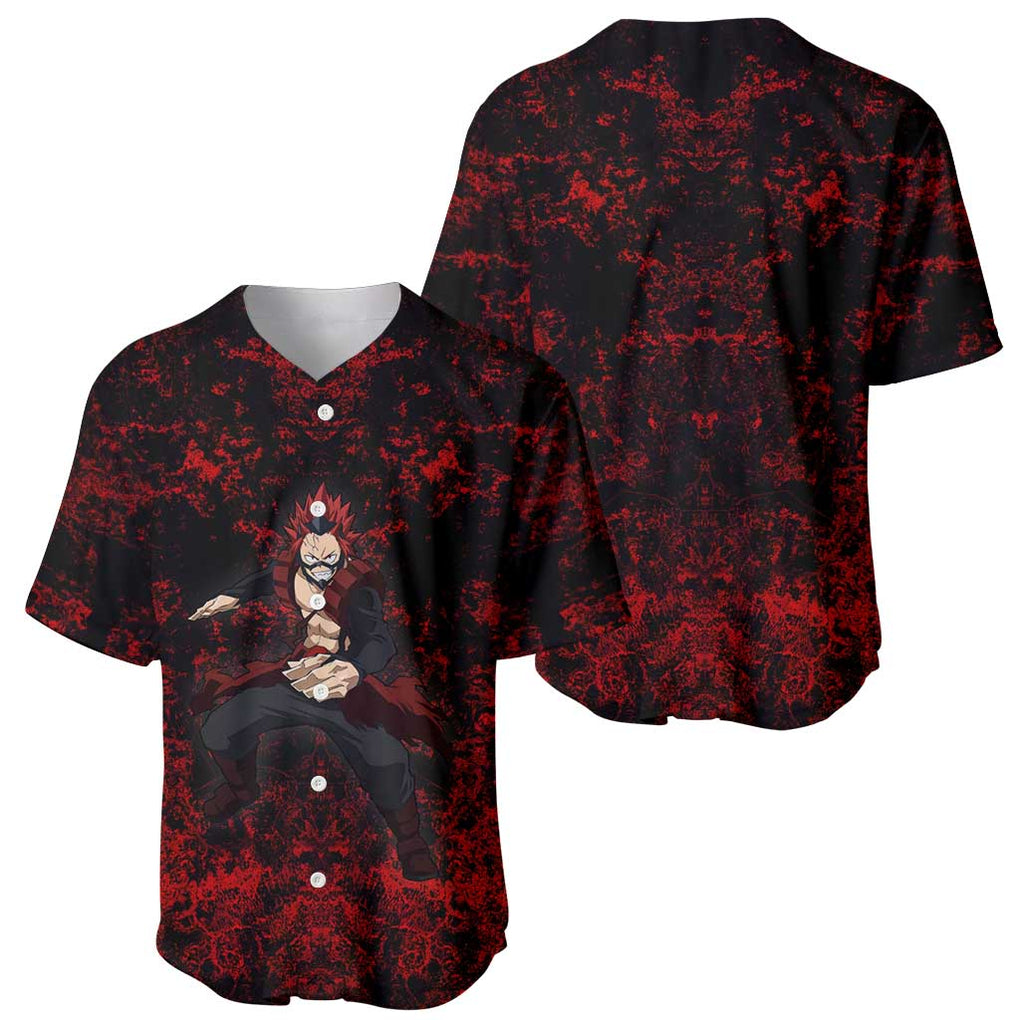 Eijiro My Hero Blood Grunge Baseball Jersey Eijiro My Hero Blood Grunge Baseball Jersey