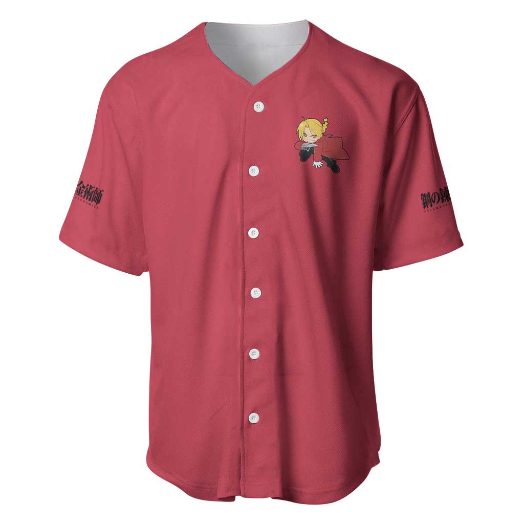 Elric Fullmetal Alchemist Anime Style Baseball Jersey_1 Elric Fullmetal Alchemist Anime Style Baseball Jersey_1
