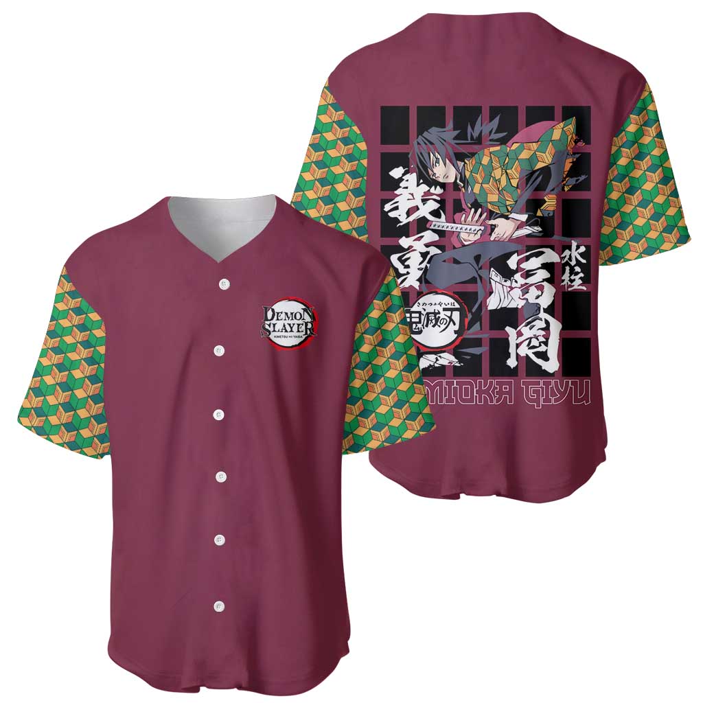 Giyu Demon Slayer Anime Style Baseball Jersey Giyu Demon Slayer Anime Style Baseball Jersey